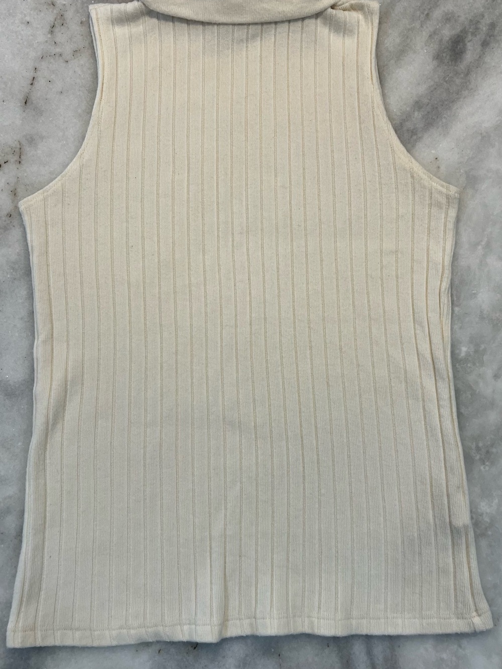 L’Agence Ribbed Mock Neck Tank Top - Cream
